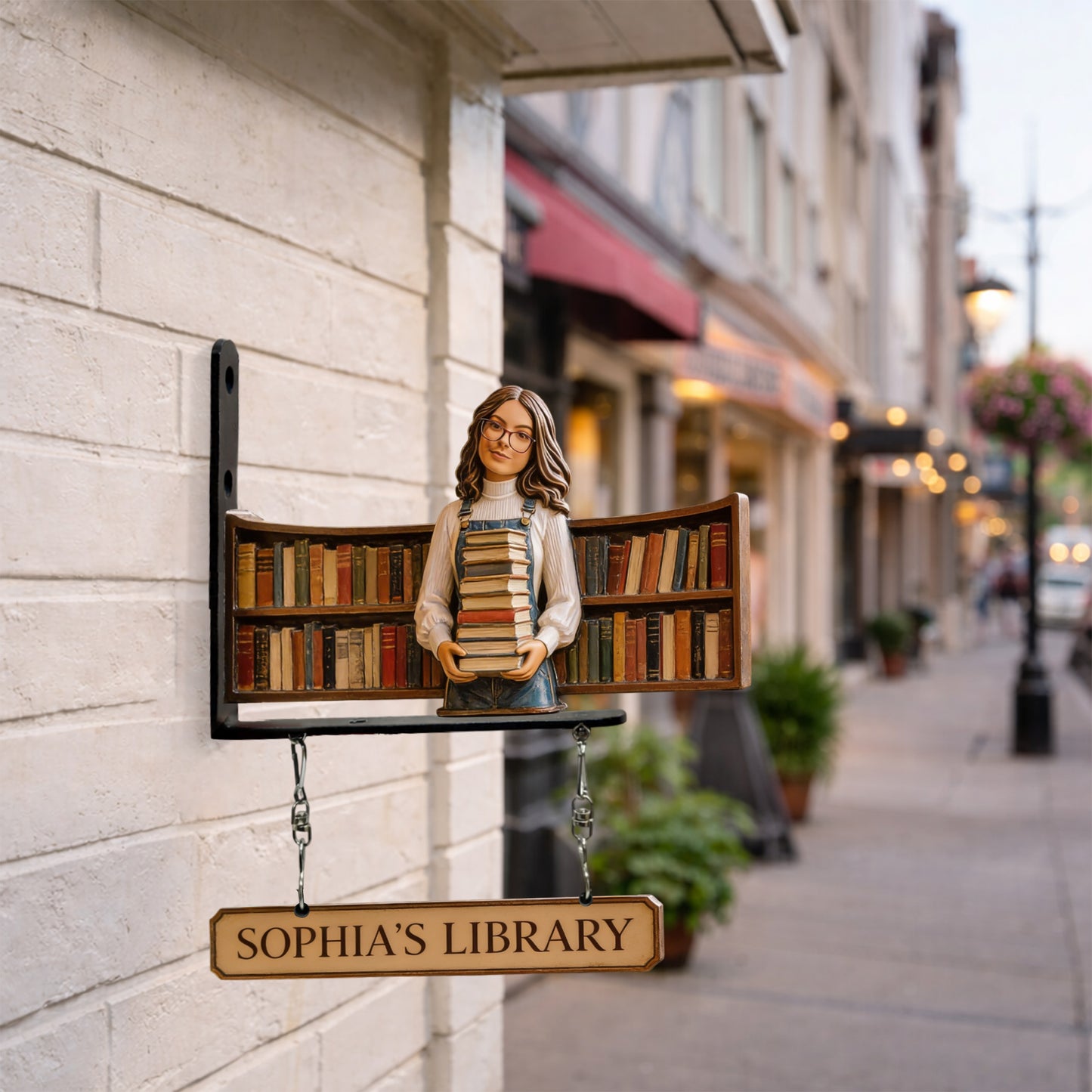 Custom Any Photo Book Lovers Bookstore/Library - Personalized Book Wooden Wall Mount Sign