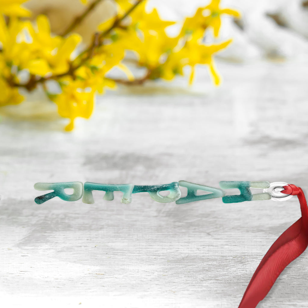 Sea Glass Alphabet, Name Ornament - Personalized Family Custom Shaped Ornament