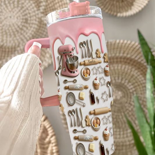Love Baking - Personalized Baking Tumbler With Handle