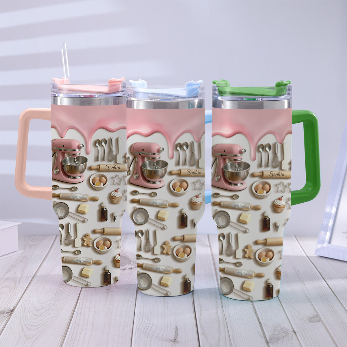 Love Baking - Personalized Baking Tumbler With Handle