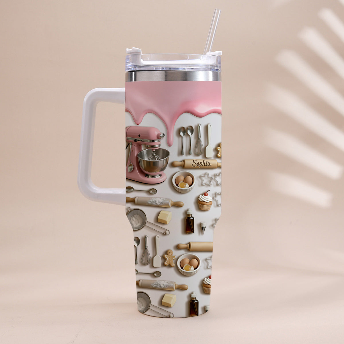 Love Baking - Personalized Baking Tumbler With Handle