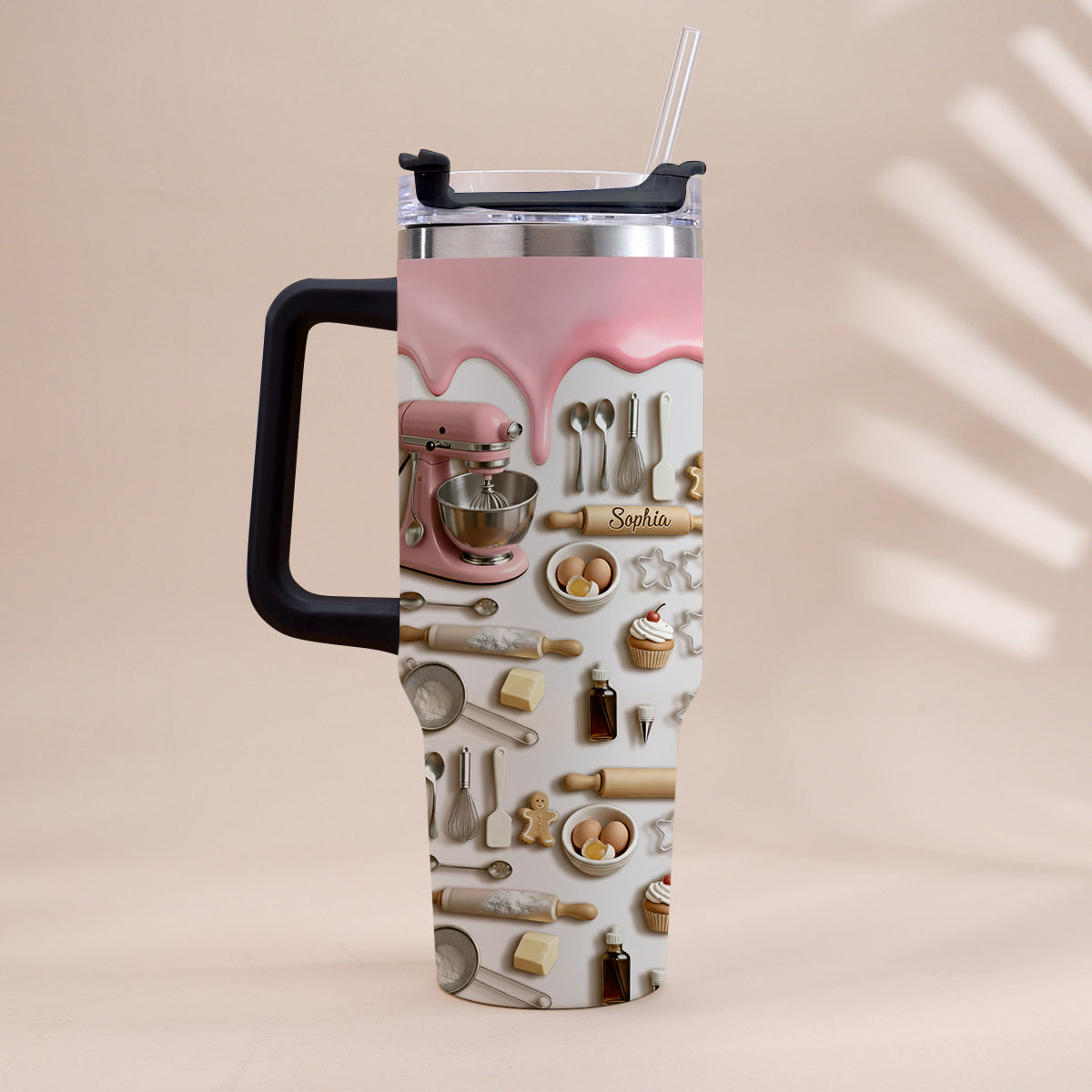 Love Baking - Personalized Baking Tumbler With Handle