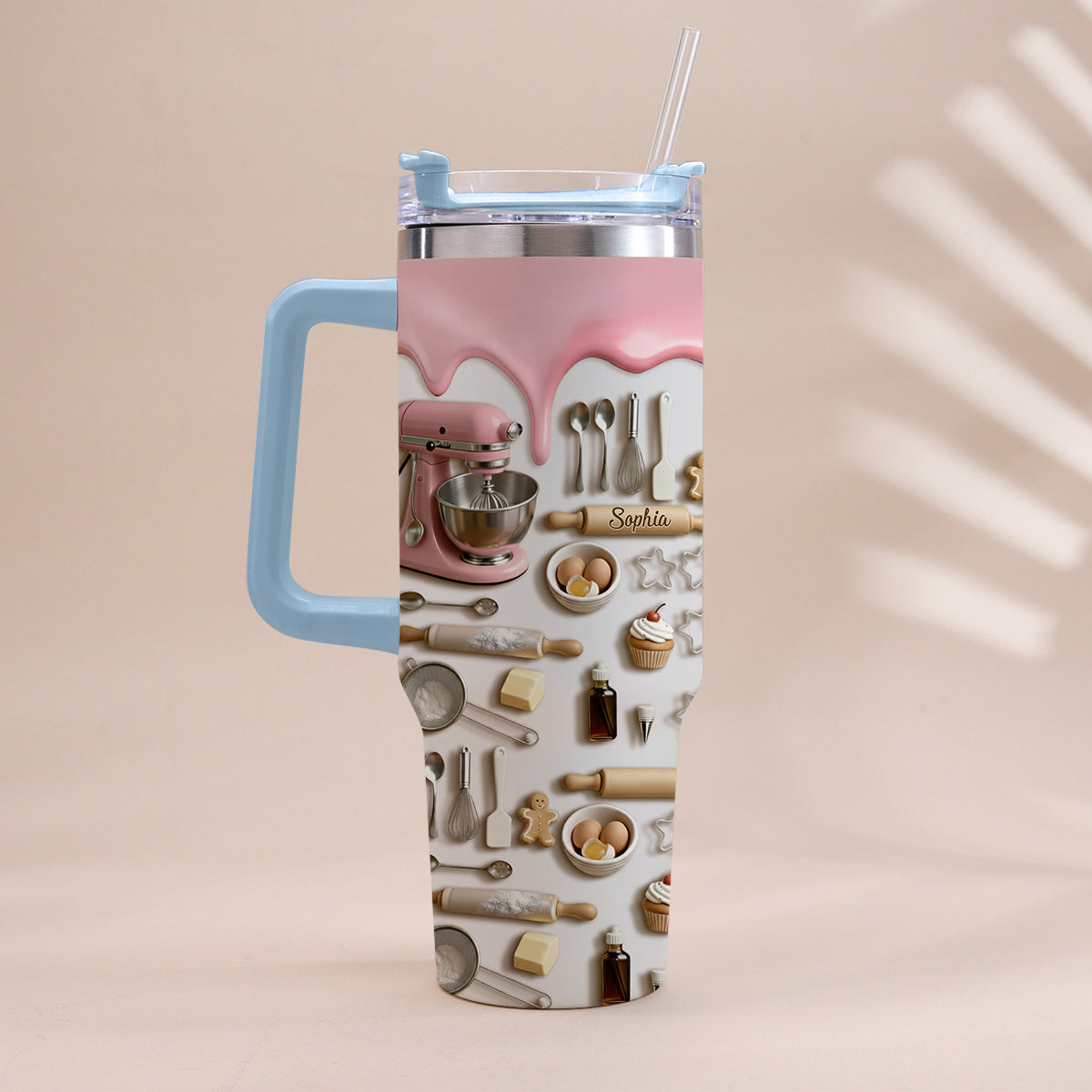 Love Baking - Personalized Baking Tumbler With Handle