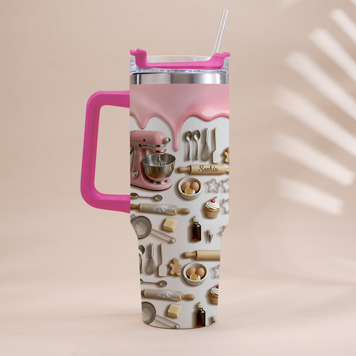 Love Baking - Personalized Baking Tumbler With Handle