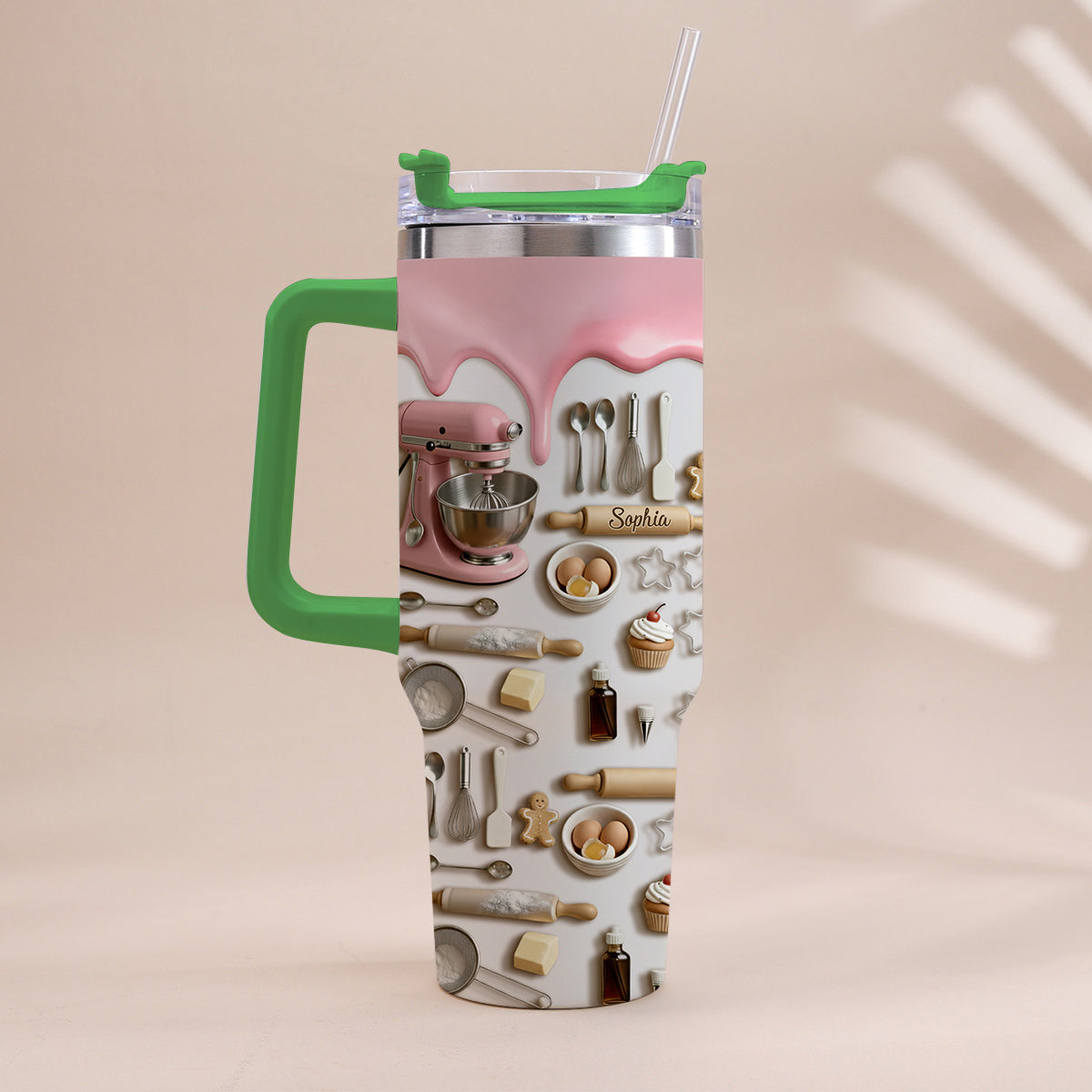 Love Baking - Personalized Baking Tumbler With Handle