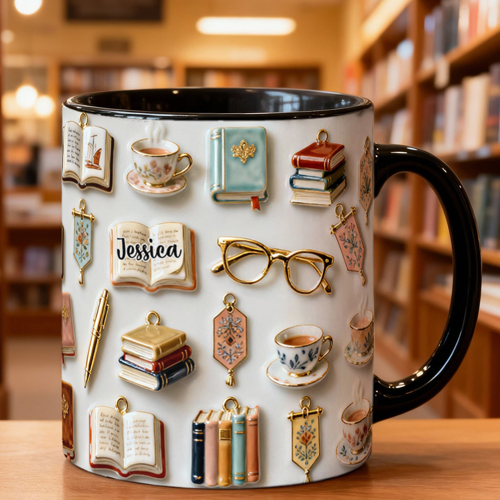 Just A Girl Who Loves Books - Personalized Book Accent Mug & Coaster