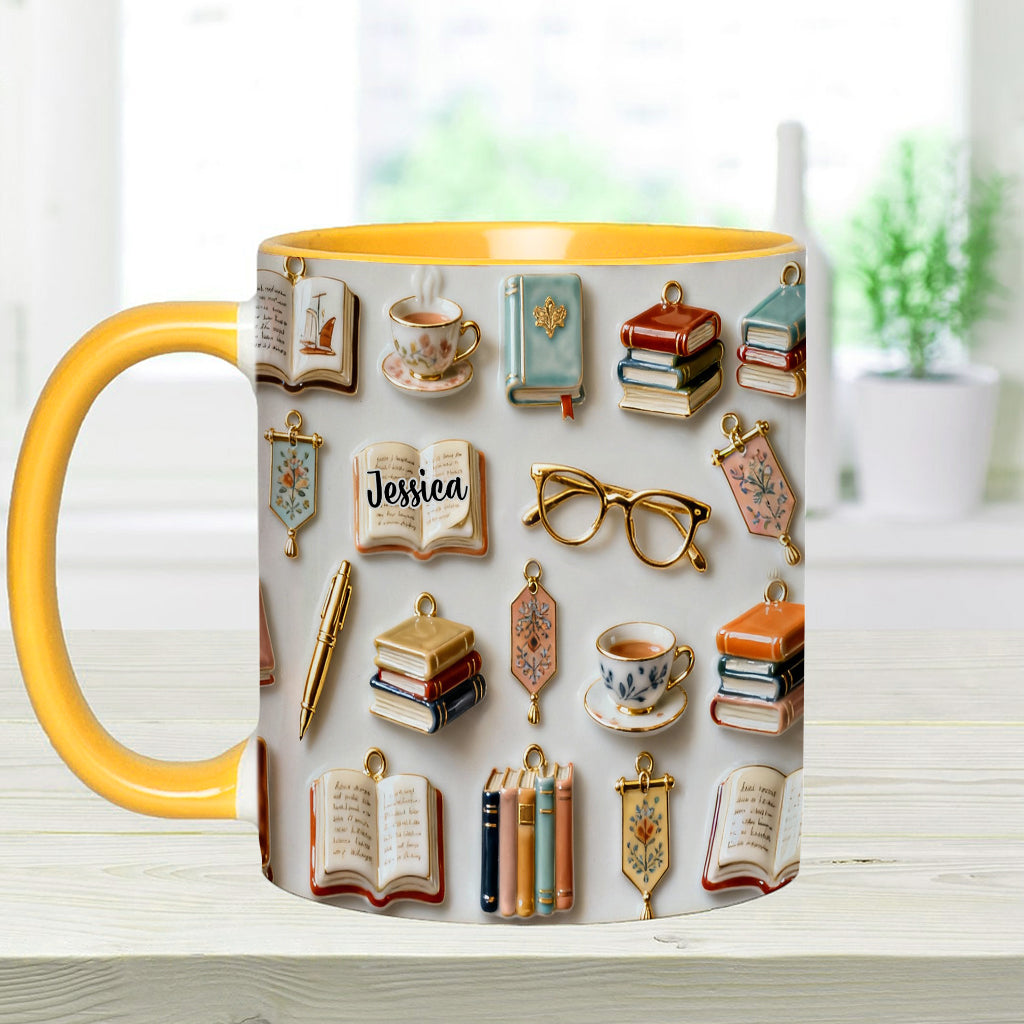 Just A Girl Who Loves Books - Personalized Book Accent Mug & Coaster