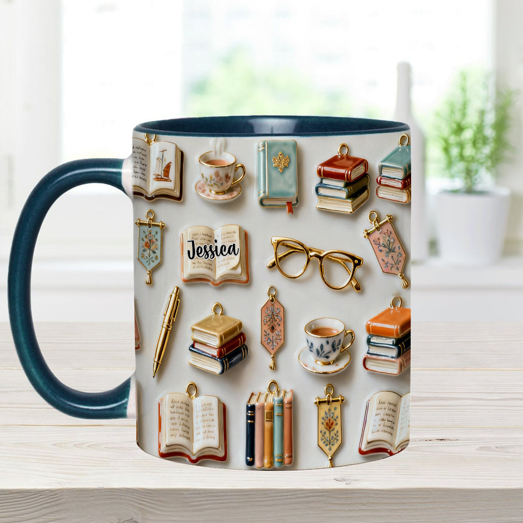 Just A Girl Who Loves Books - Personalized Book Accent Mug & Coaster