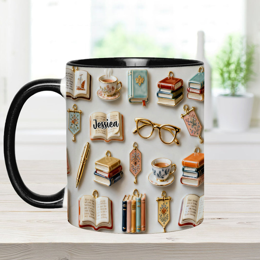 Just A Girl Who Loves Books - Personalized Book Accent Mug & Coaster