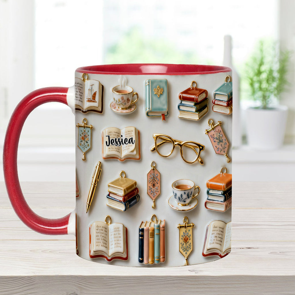 Just A Girl Who Loves Books - Personalized Book Accent Mug & Coaster