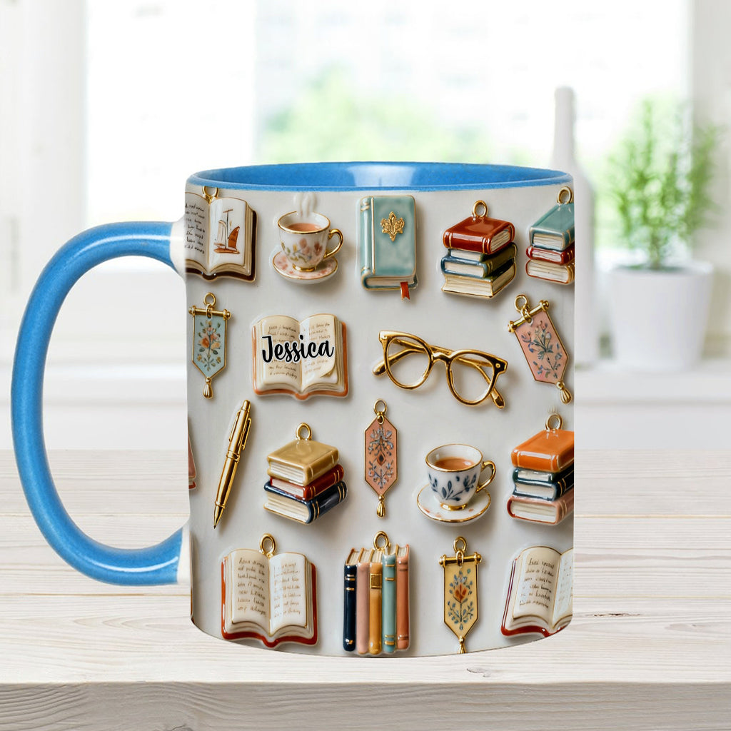 Just A Girl Who Loves Books - Personalized Book Accent Mug & Coaster