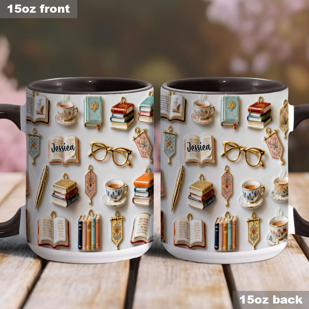 Just A Girl Who Loves Books - Personalized Book Accent Mug & Coaster