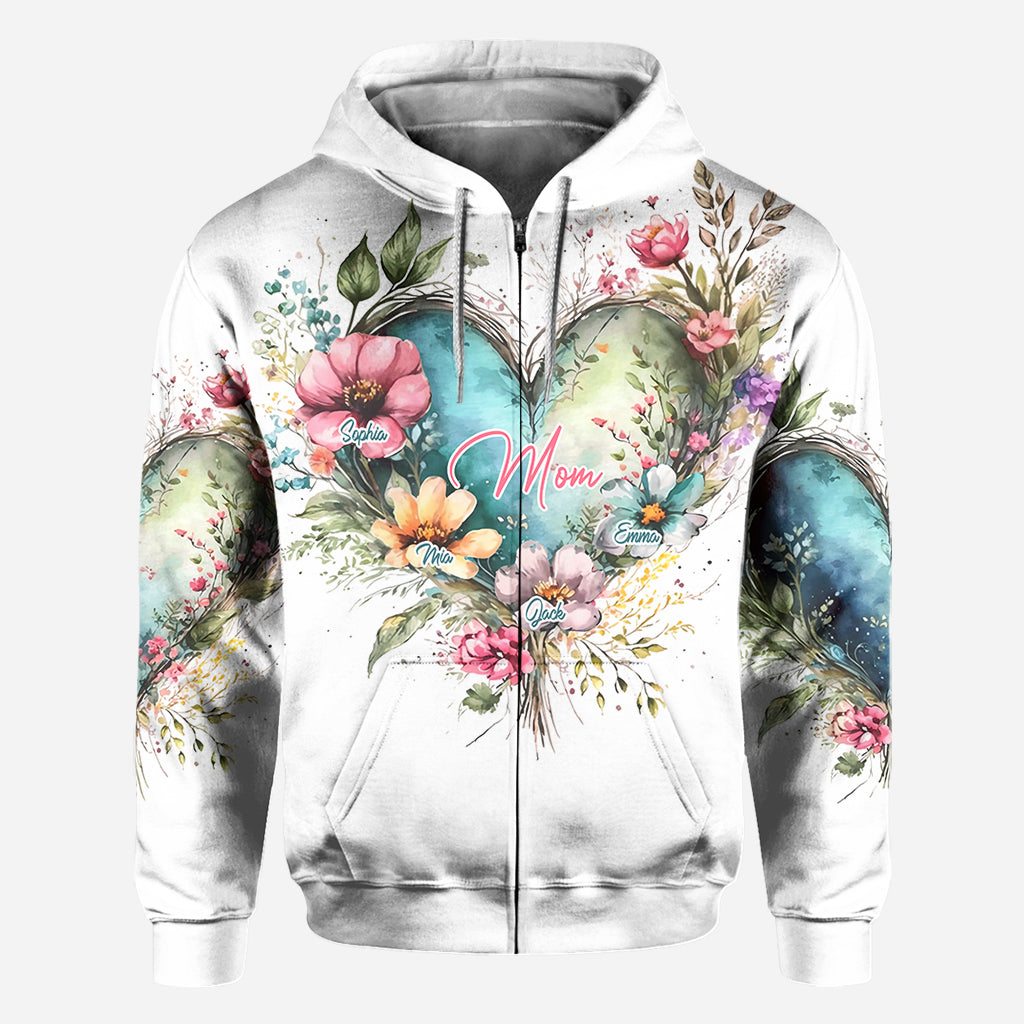 Mom's Grandma's Flowers - Personalized Mother All Over Shirt