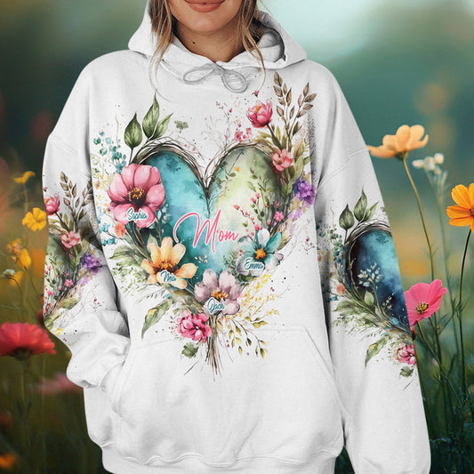 Mom's Grandma's Flowers - Personalized Mother All Over Shirt