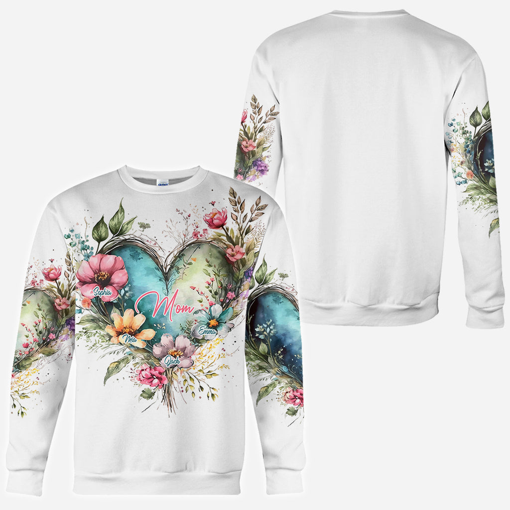 Mom's Grandma's Flowers - Personalized Mother All Over Shirt