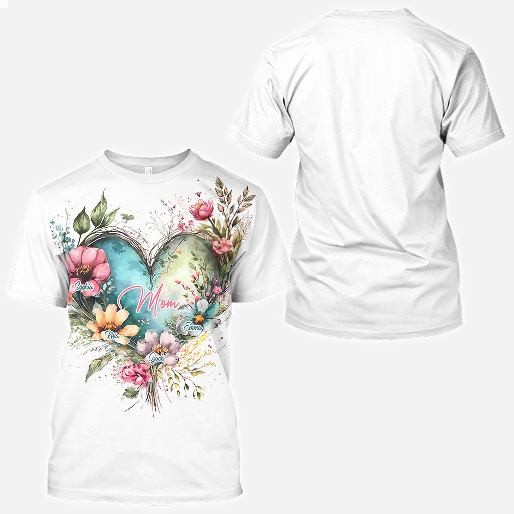 Mom's Grandma's Flowers - Personalized Mother All Over Shirt