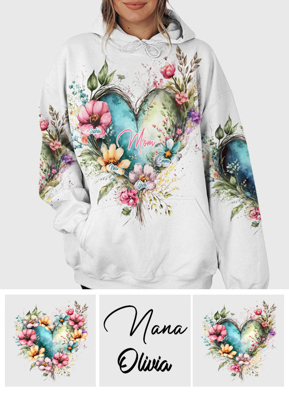 Mom's Grandma's Flowers - Personalized Mother All Over Shirt
