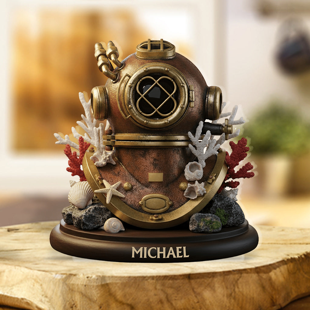 Love Diving - Personalized Scuba Diving Custom Shaped Acrylic Plaque