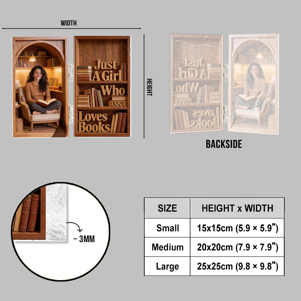 Just A Girl Who Loves Books - Personalized Book Acrylic Diptych
