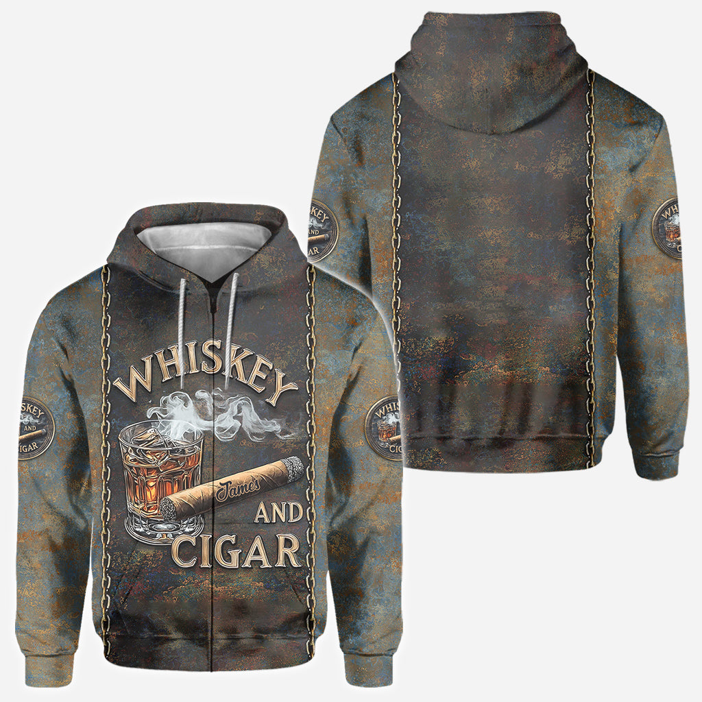 Whiskey And Cigar - Personalized Whisky All Over Shirt