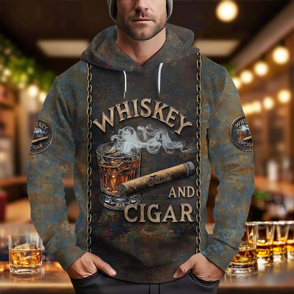 Whiskey And Cigar - Personalized Whisky All Over Shirt