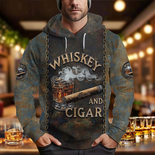 Whiskey And Cigar - Personalized Whisky All Over Shirt
