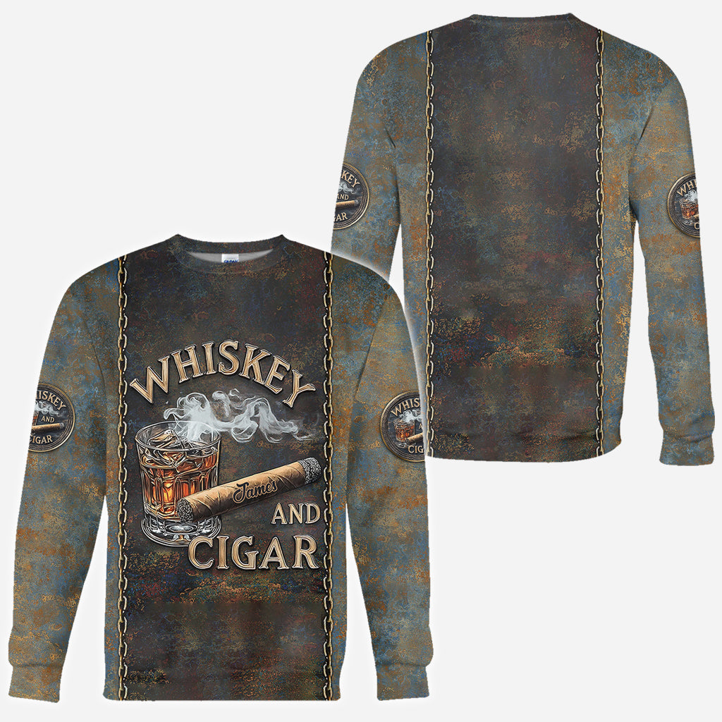 Whiskey And Cigar - Personalized Whisky All Over Shirt