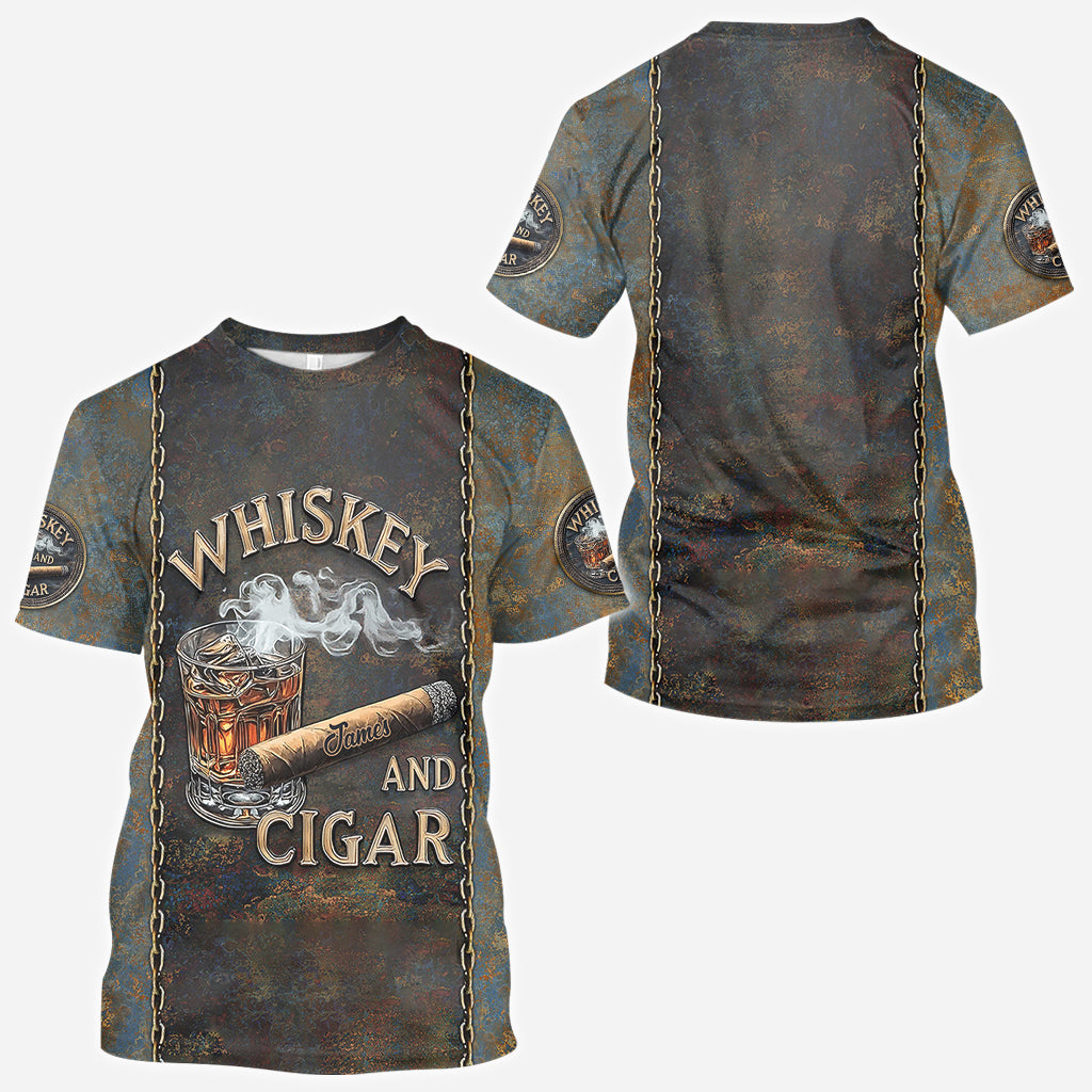 Whiskey And Cigar - Personalized Whisky All Over Shirt