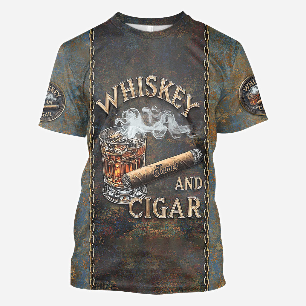 Whiskey And Cigar - Personalized Whisky All Over Shirt