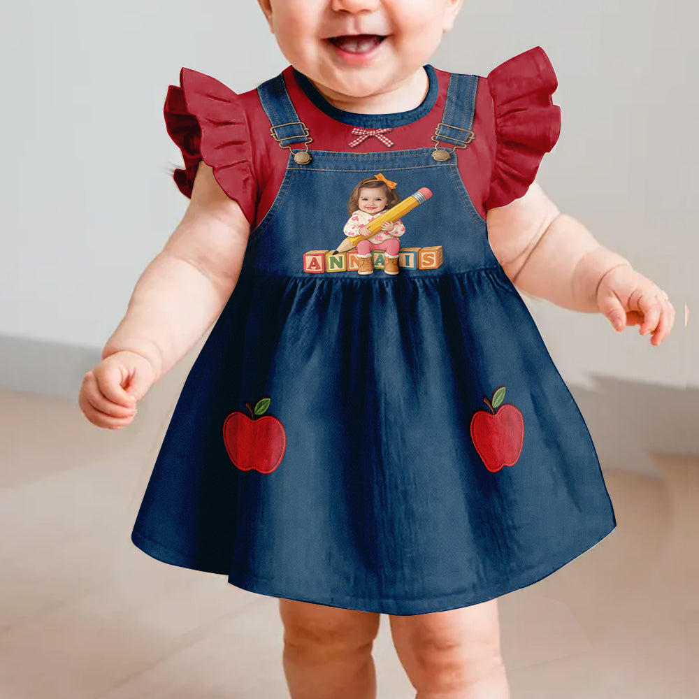 Back To School Gift For Girl/ Daughter/ Granddaughter... - Personalized Kid Kid Ruffle Sleeve Dress