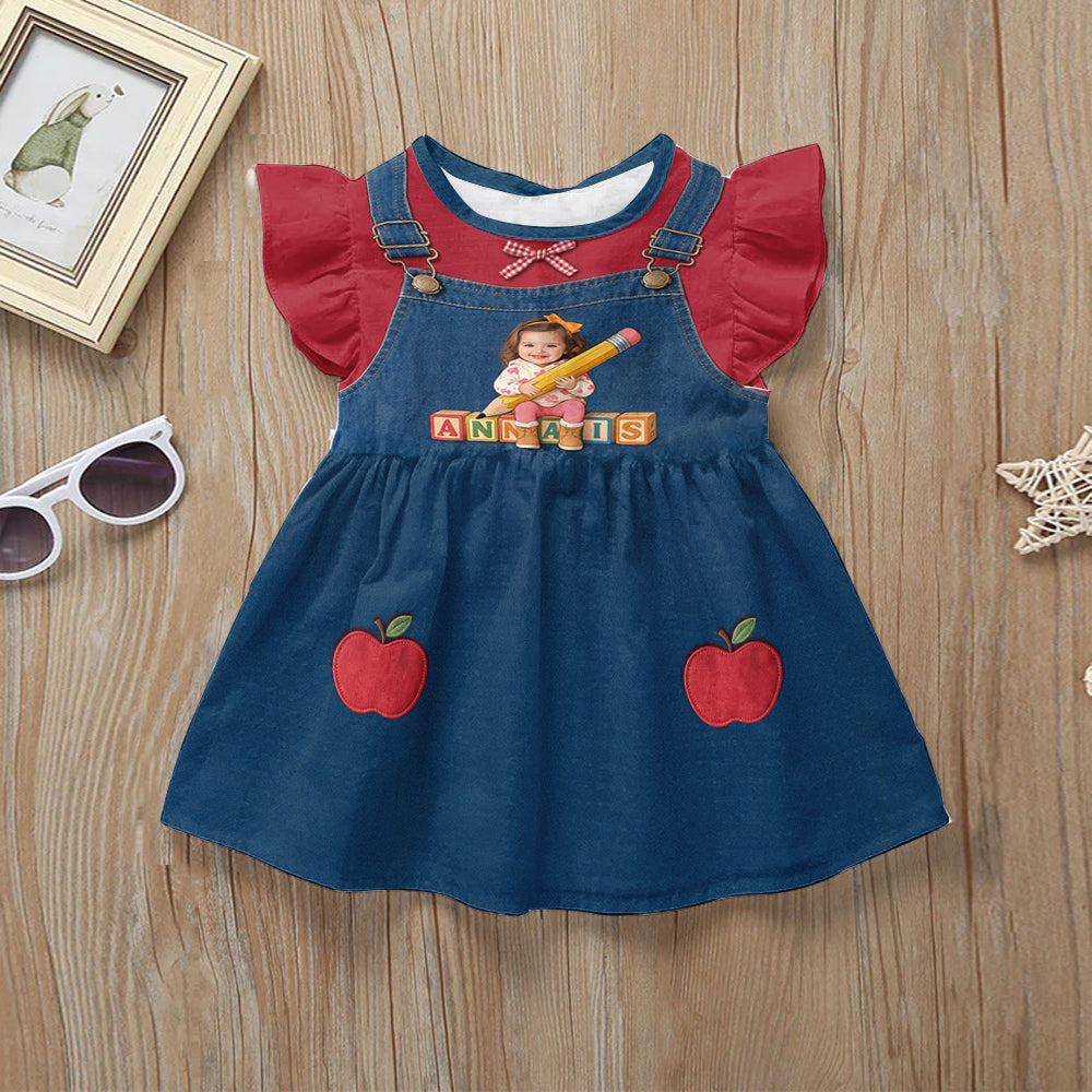 Back To School Gift For Girl/ Daughter/ Granddaughter... - Personalized Kid Kid Ruffle Sleeve Dress