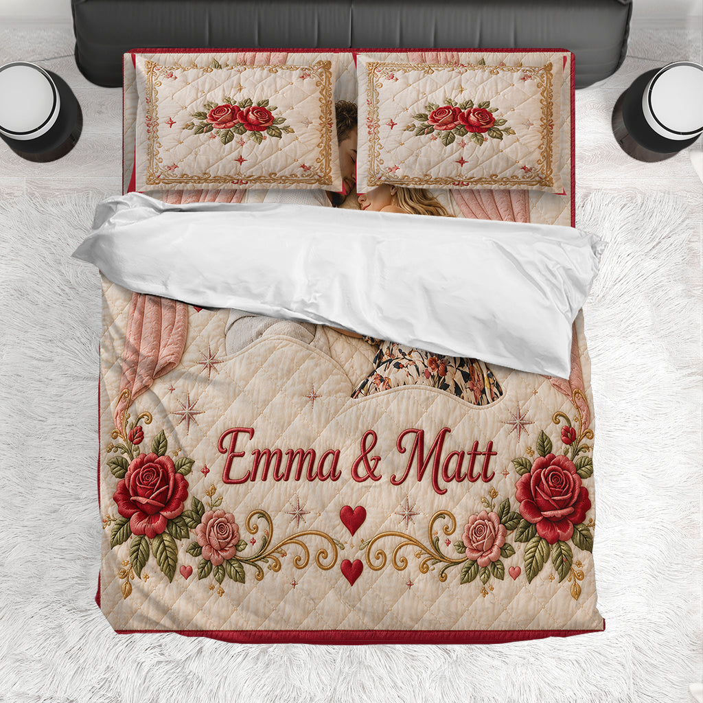 Every Night Ends Best In Your Arms - Personalized Couple Bedding Set