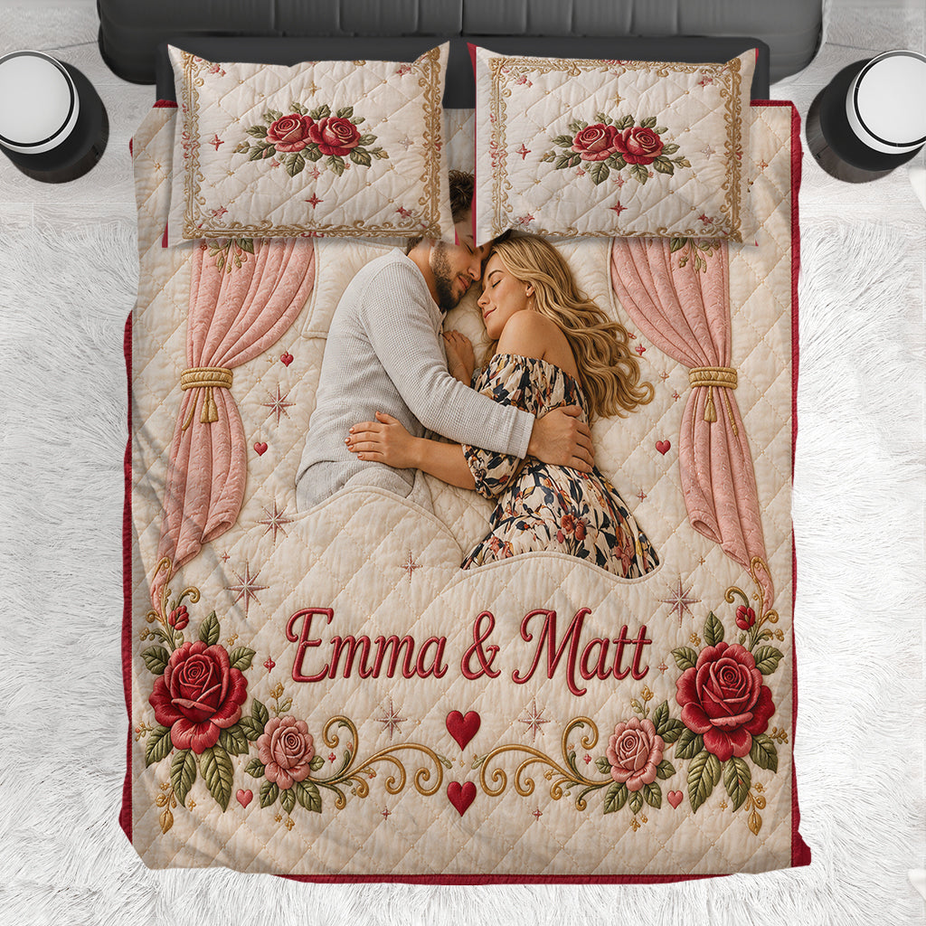 Every Night Ends Best In Your Arms - Personalized Couple Bedding Set