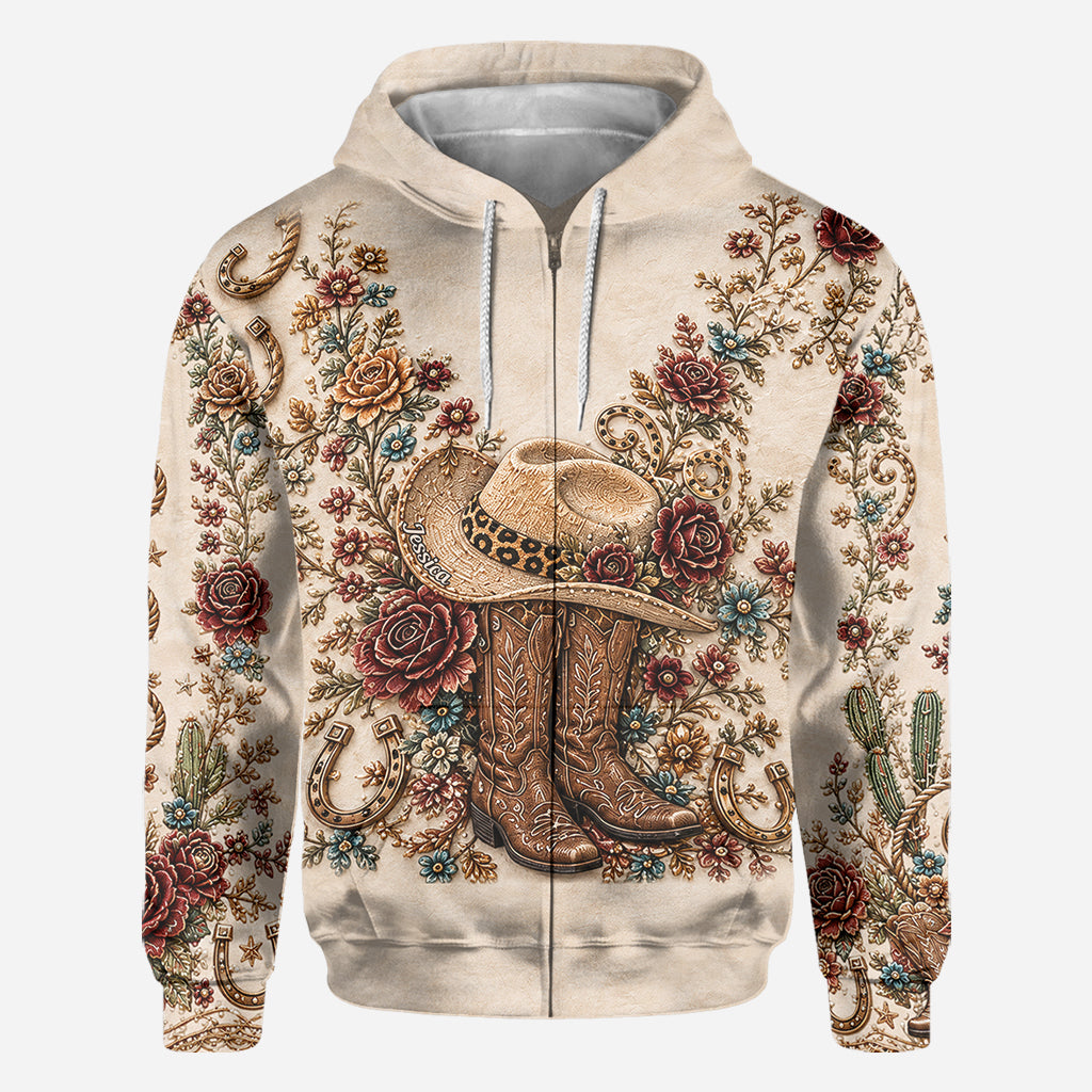 Rodeo Romance - Personalized Cowgirl All Over Shirt