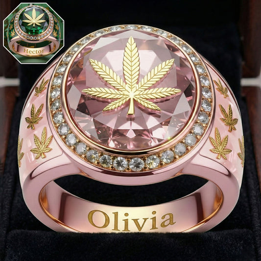Unique Stone - Personalized Weed Signet Ring