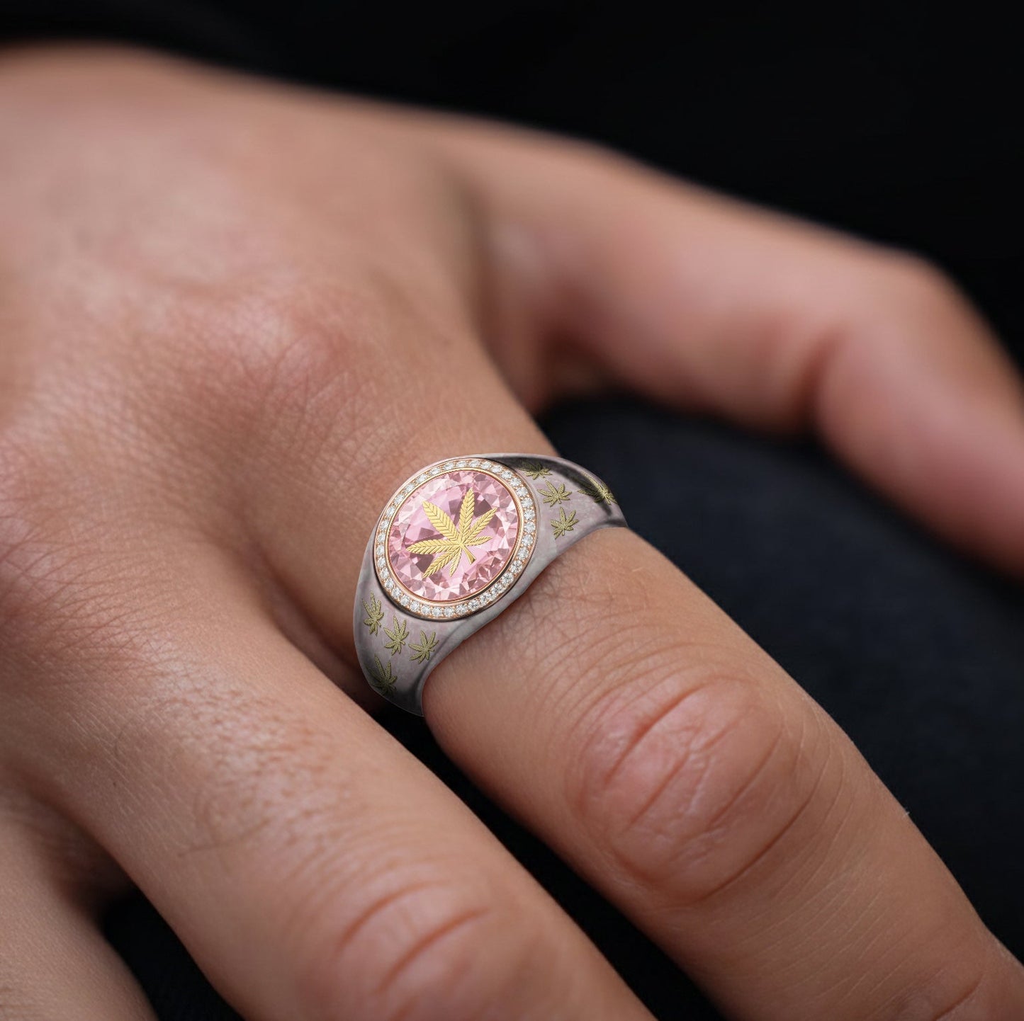 Unique Stone - Personalized Weed Signet Ring
