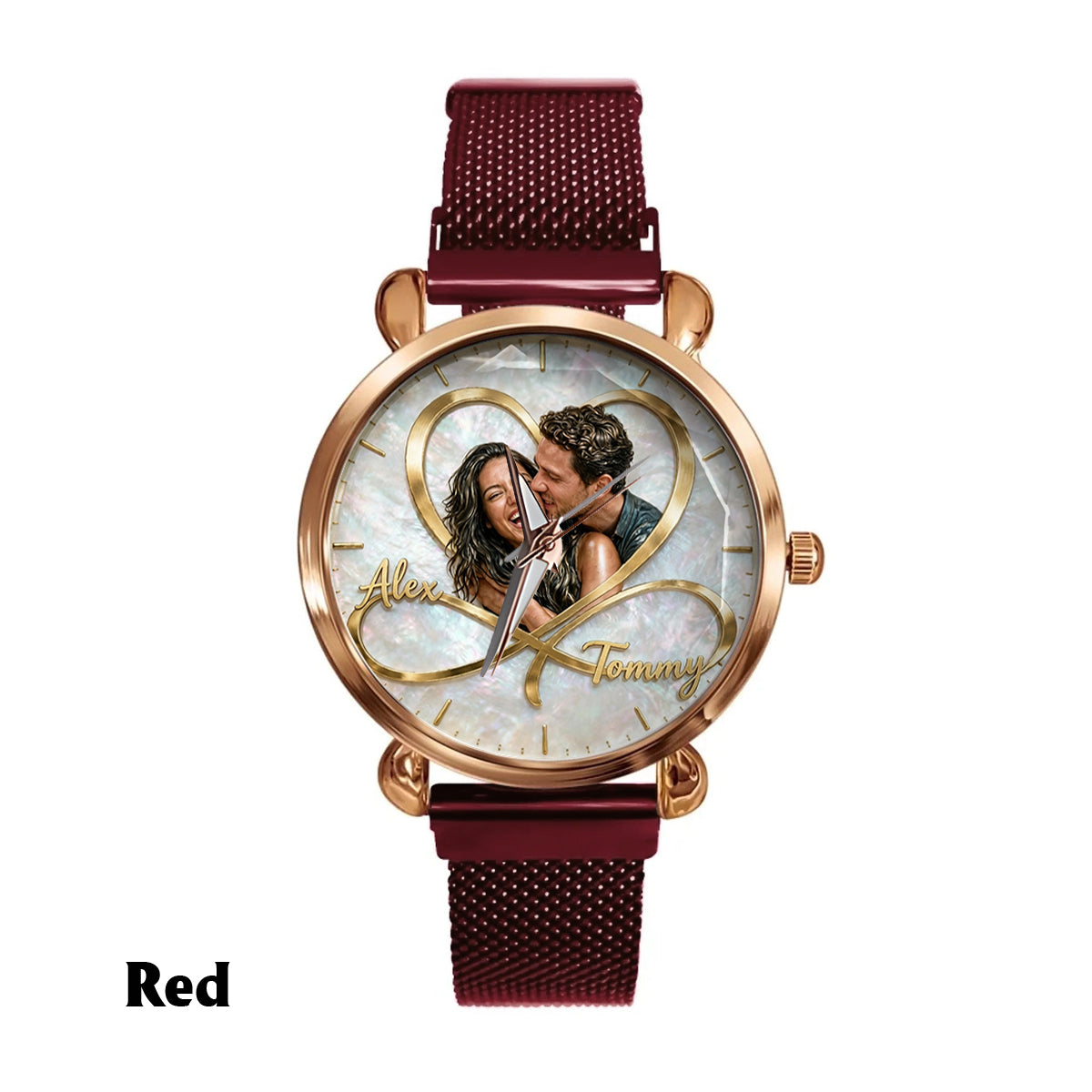 Love You Infinite - Personalized Couple Women Hand Watch