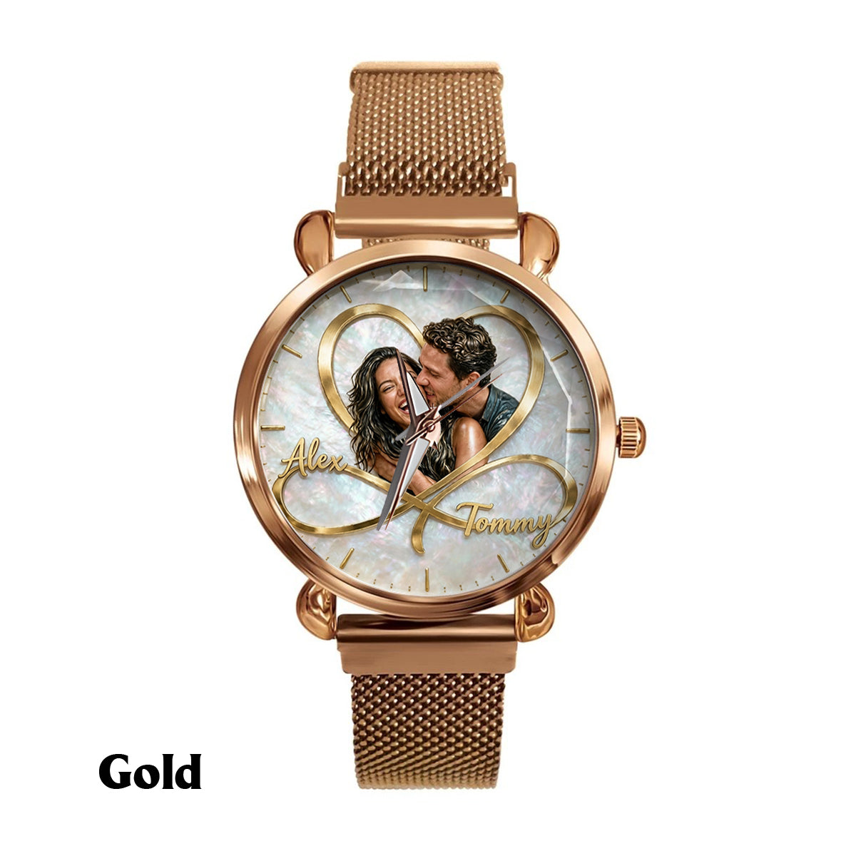 Love You Infinite - Personalized Couple Women Hand Watch