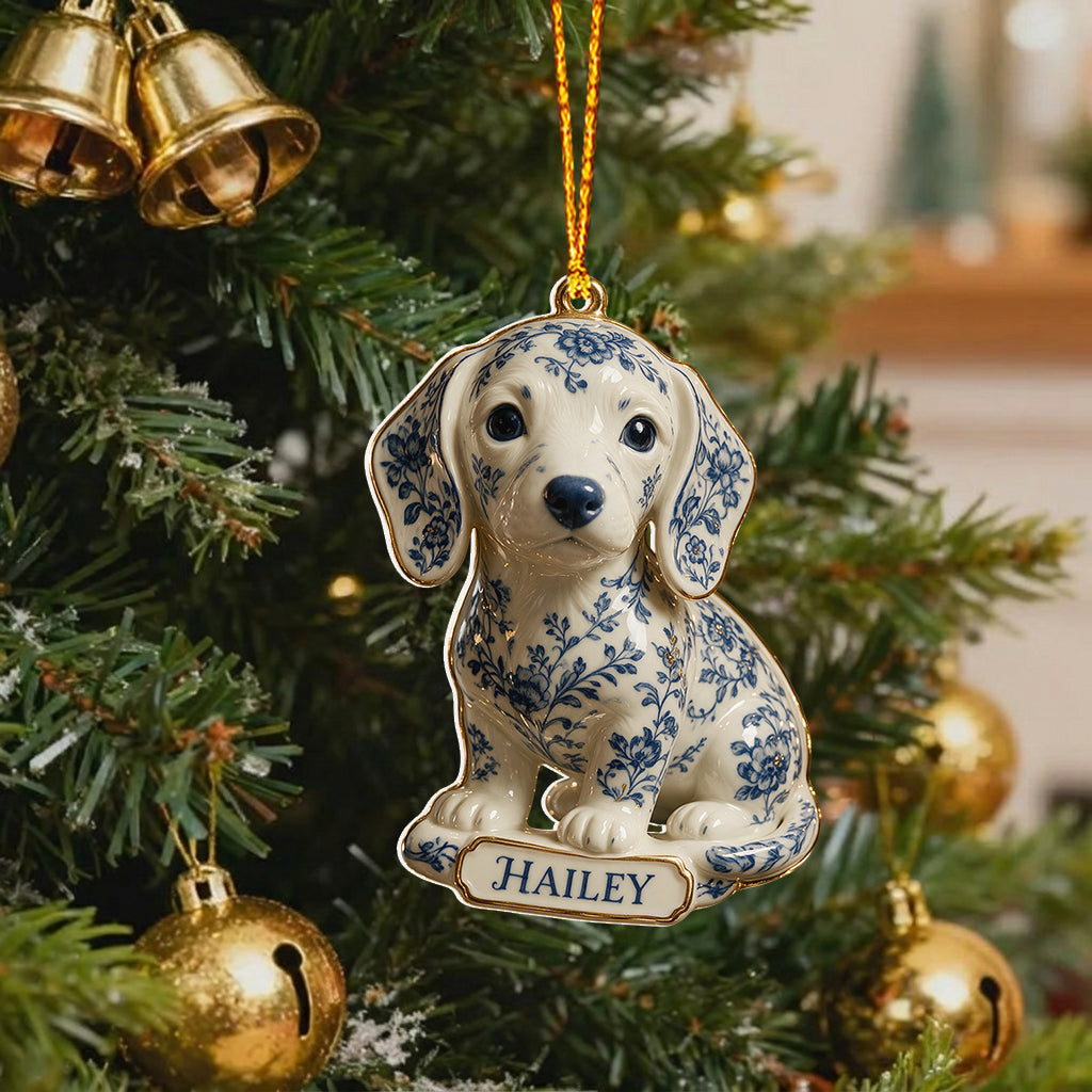 Toile De Jouy Dog - Personalized Dog Premium 3D Ornament