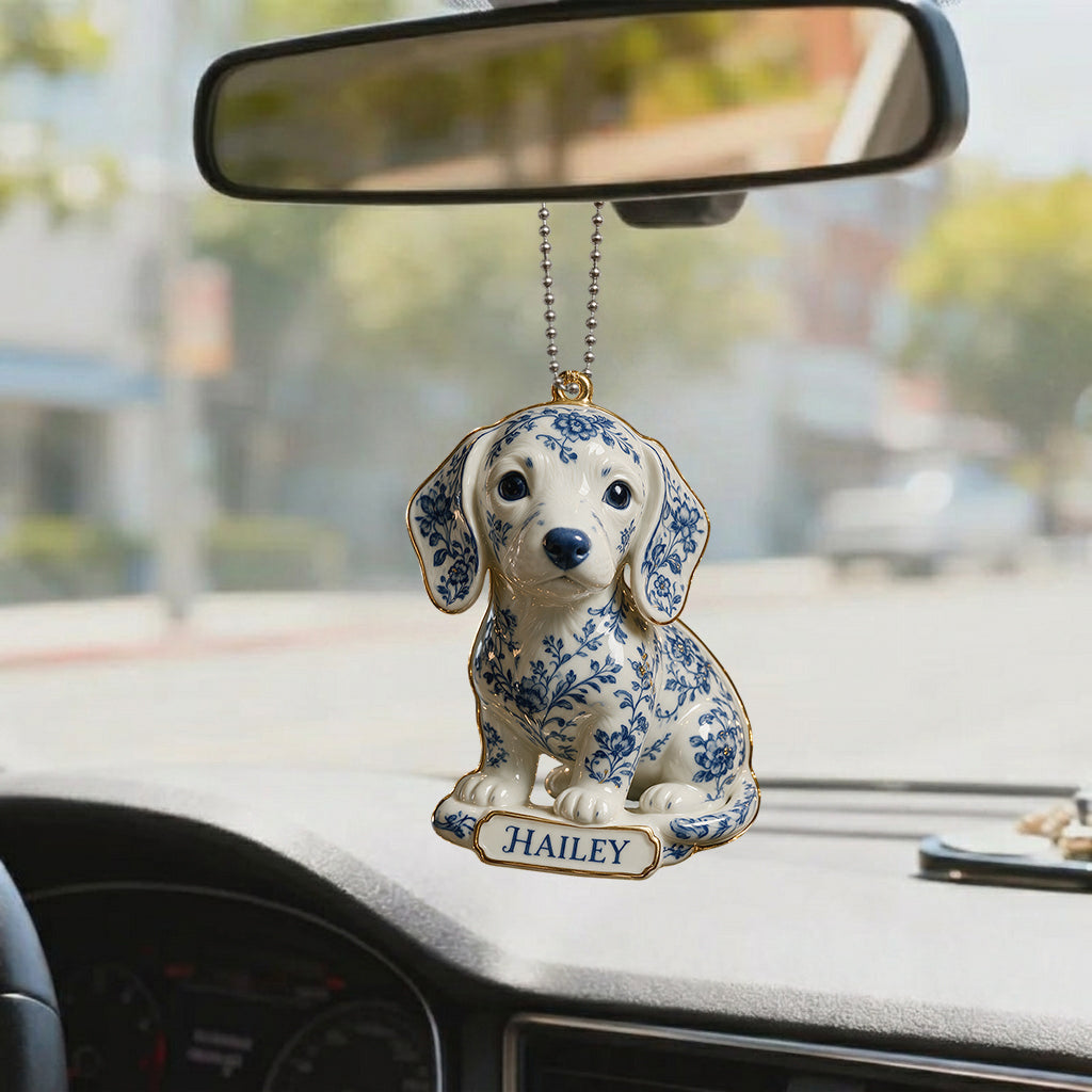 Toile De Jouy Dog - Personalized Dog Premium 3D Ornament