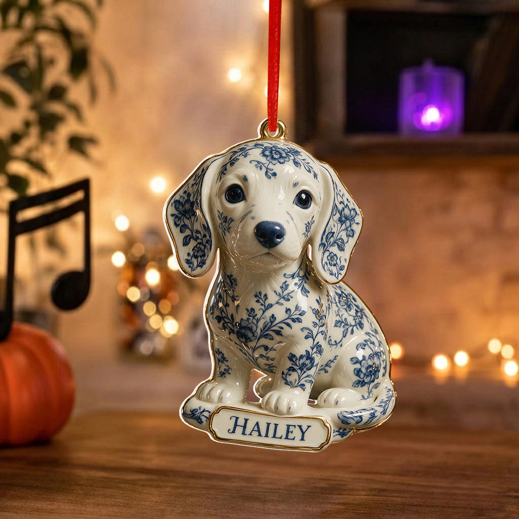 Toile De Jouy Dog - Personalized Dog Premium 3D Ornament
