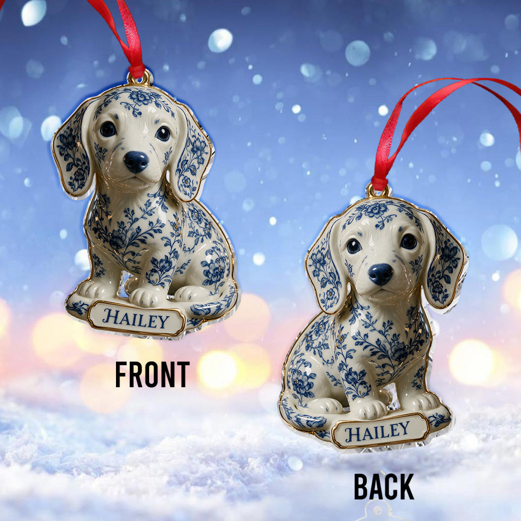 Toile De Jouy Dog - Personalized Dog Premium 3D Ornament