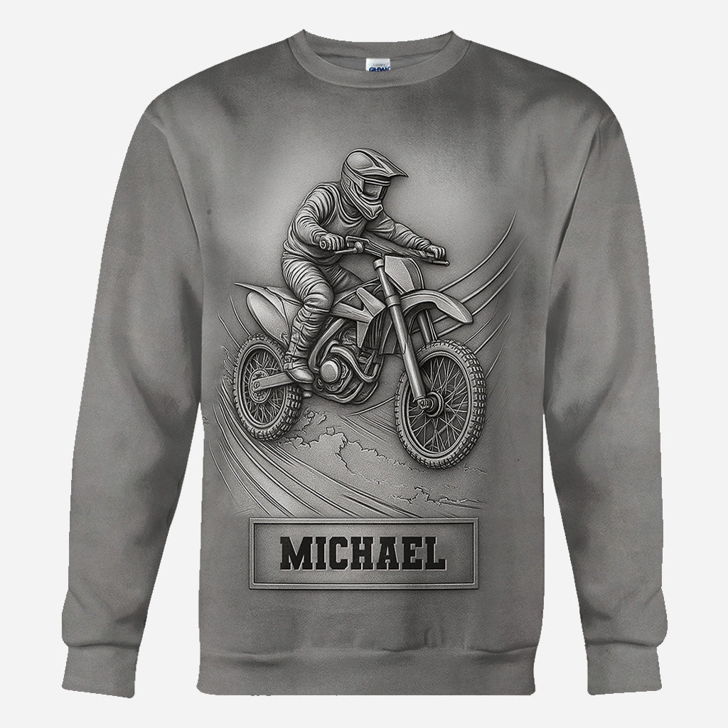 Metalic Dirt Bike/ Motocross - Personalized Dirt Bike All Over Shirt