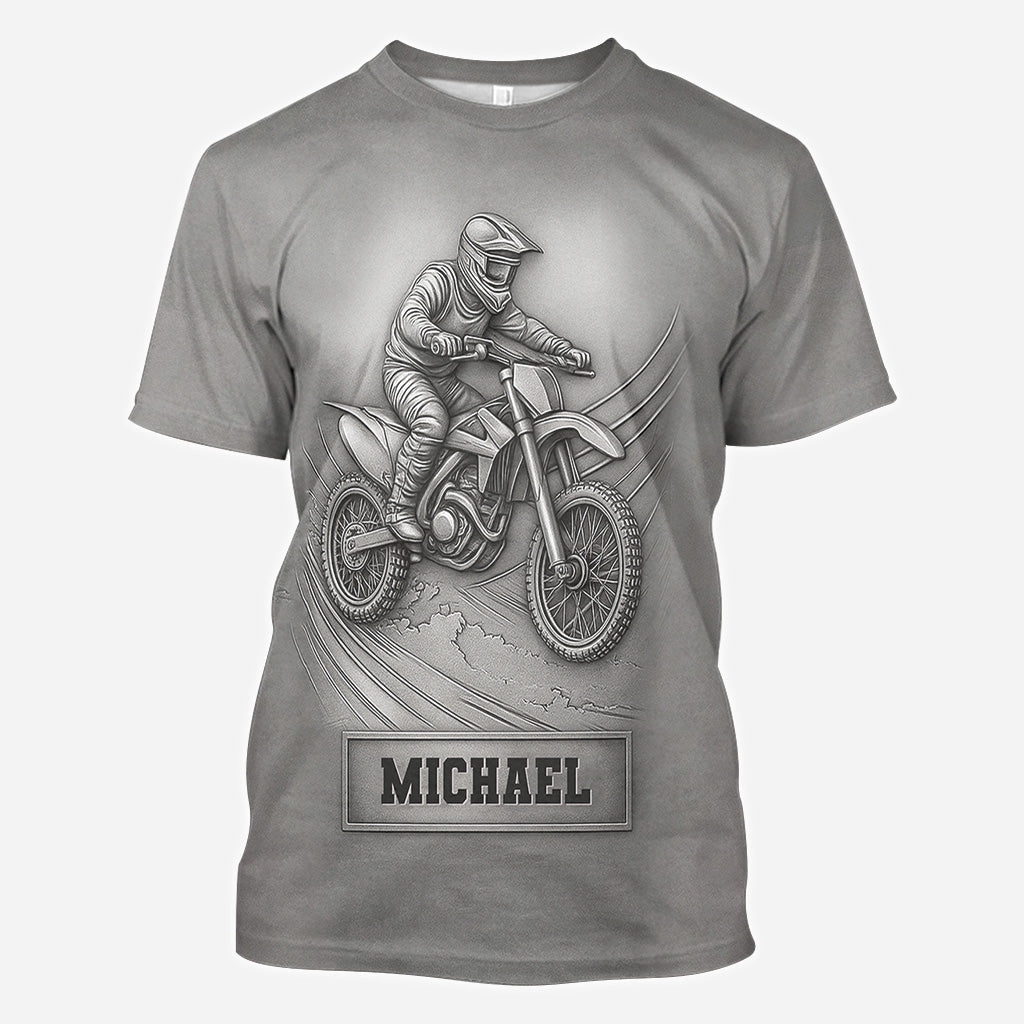 Metalic Dirt Bike/ Motocross - Personalized Dirt Bike All Over Shirt