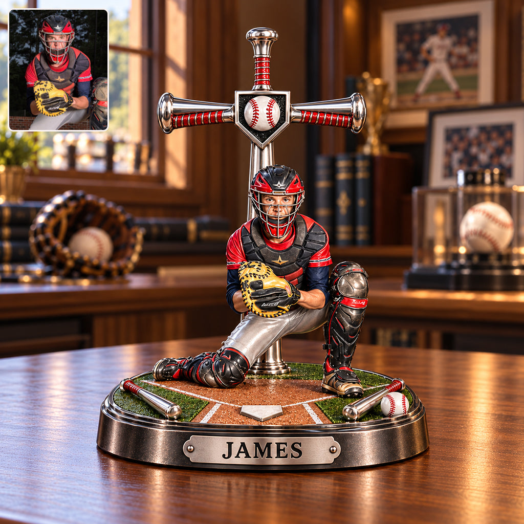 Love God, Play Baseball - Personalized Baseball 3D Plaque