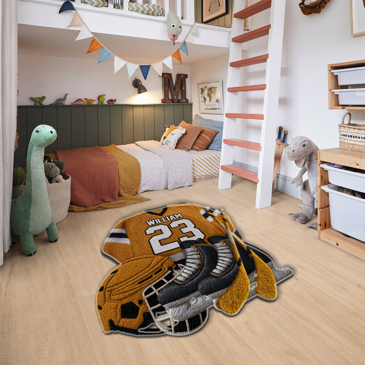 Love Hockey - Personalized Hockey Non-Slip Tufted Rug