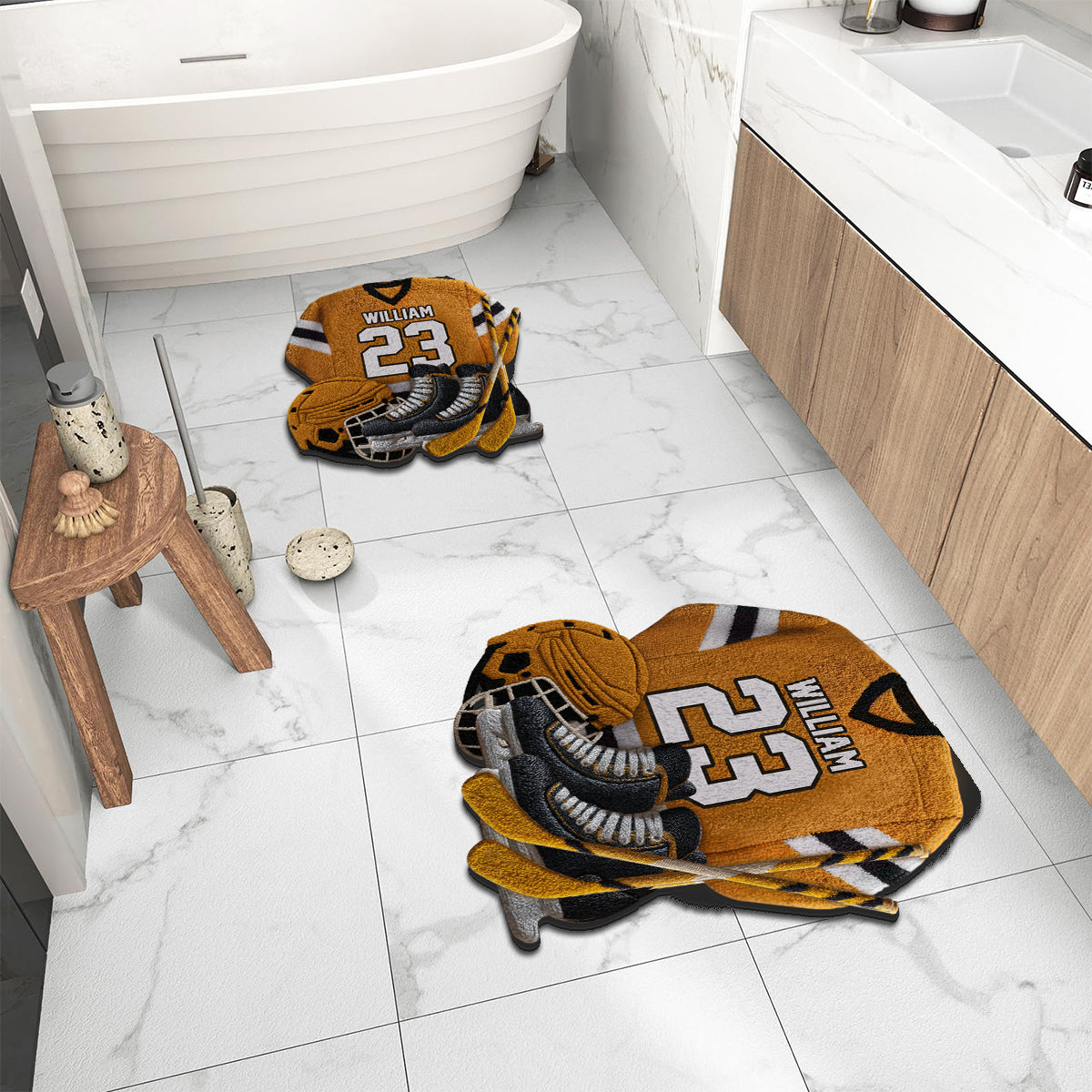 Love Hockey - Personalized Hockey Non-Slip Tufted Rug