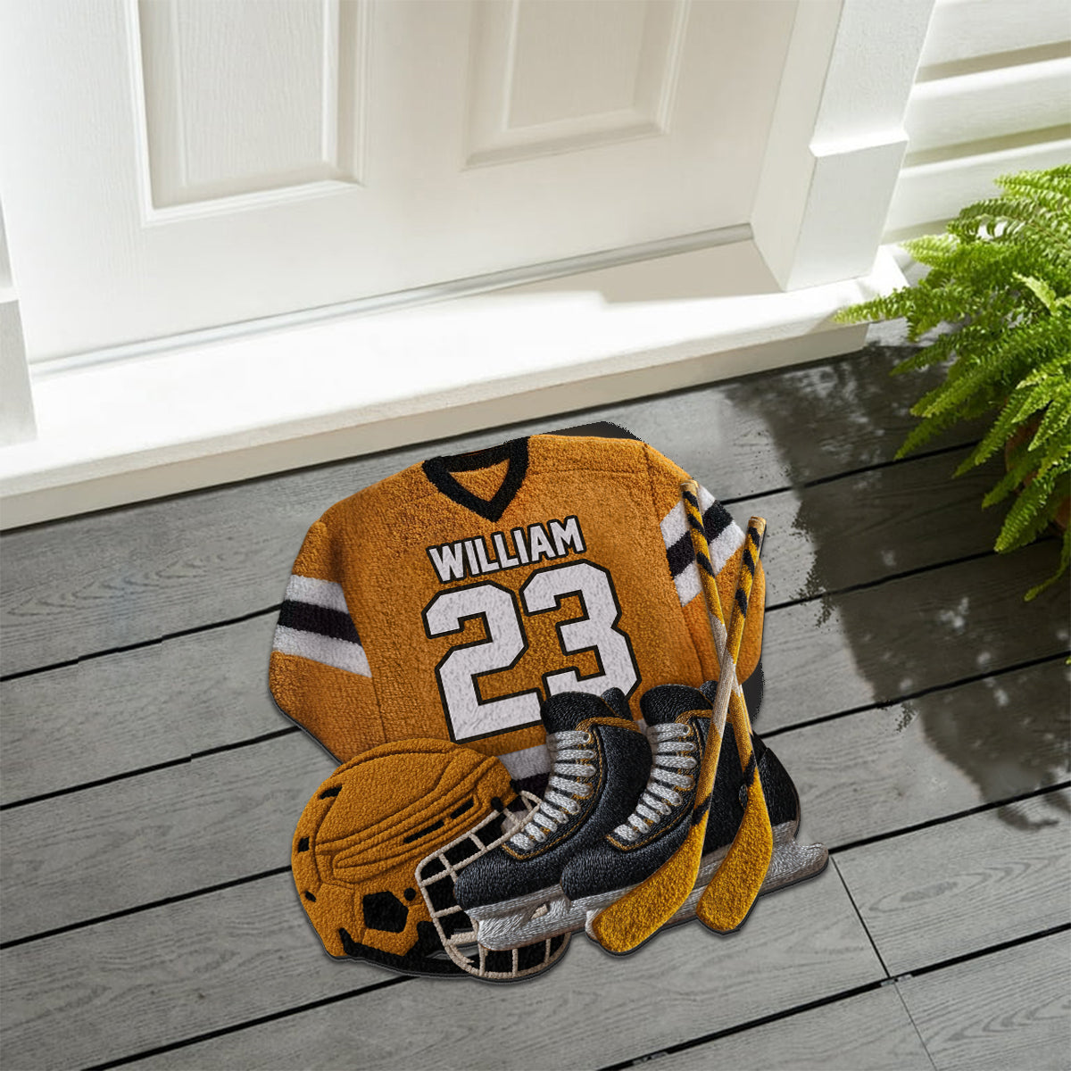Love Hockey - Personalized Hockey Non-Slip Tufted Rug