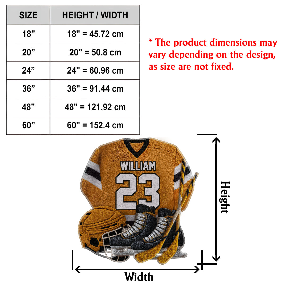 Love Hockey - Personalized Hockey Non-Slip Tufted Rug