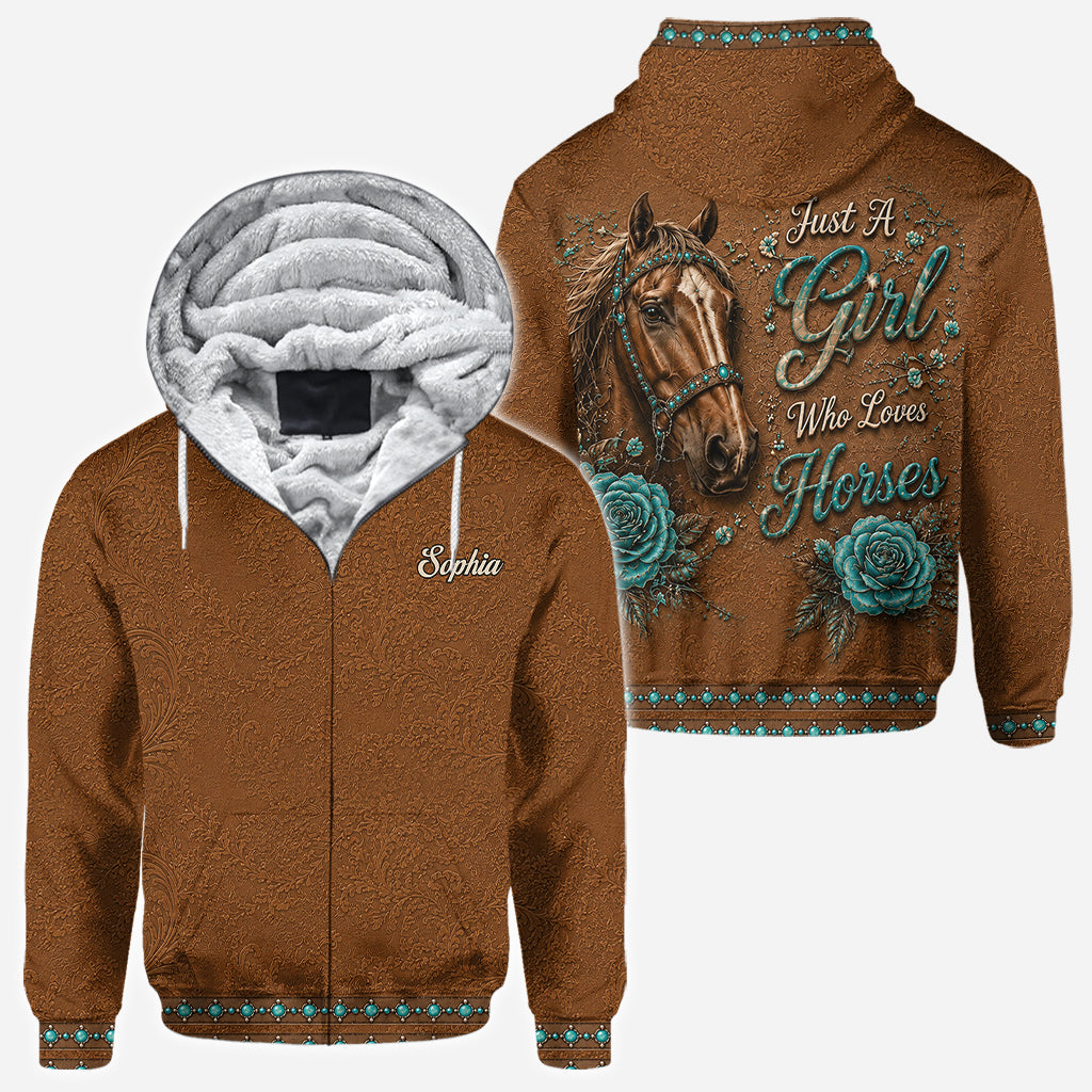 Just A Girl Who Loves Horses - Personalized Horse All Over Shirt
